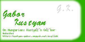 gabor kustyan business card